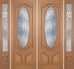 WDMA 96x96 Door (8ft by 8ft) Exterior Mahogany Carmel Double Door/2side w/ CO Glass - 8ft Tall 1