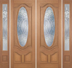 WDMA 96x96 Door (8ft by 8ft) Exterior Mahogany Carmel Double Door/2side w/ CO Glass - 8ft Tall 1