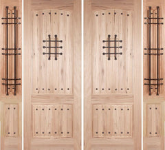 WDMA 96x96 Door (8ft by 8ft) Exterior Walnut Rustica II Double Door/2side 1