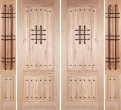 WDMA 96x96 Door (8ft by 8ft) Exterior Walnut Rustica II Double Door/2side 1