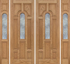 WDMA 96x96 Door (8ft by 8ft) Exterior Oak Carrick Double Door/2side w/ OL Glass - 8ft Tall 1