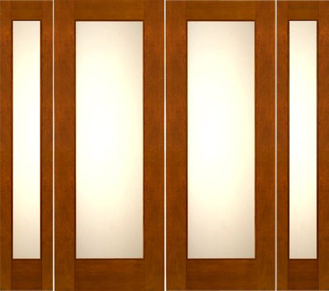 WDMA 96x96 Door (8ft by 8ft) Exterior Mahogany 2-1/4in Thick Double Doors Sidelights Low-E Matte Glass 1