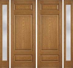 WDMA 96x96 Door (8ft by 8ft) Exterior Oak 8ft 3 Panel Classic-Craft Collection Double Door 2 Sides Clear Low-E 1
