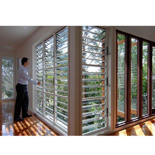 China WDMA Aluminium Louvre Glass Shutters Window With Mosquito Net ...