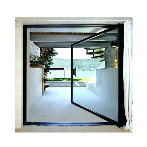 WDMA Aluminium Pivot Front Doors Glass Metal Pivoting Entry Doors For Residential Entrance