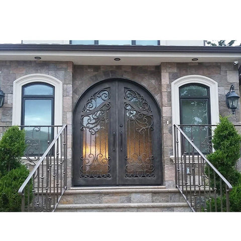 WDMA Apartment Decorate Arches Villa Entrance Iron Glass Main Door Grill Design