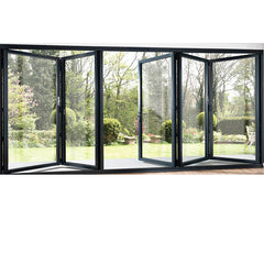 China WDMA Best Selling Aluminium Folding Door Glass Partition With Grill Design