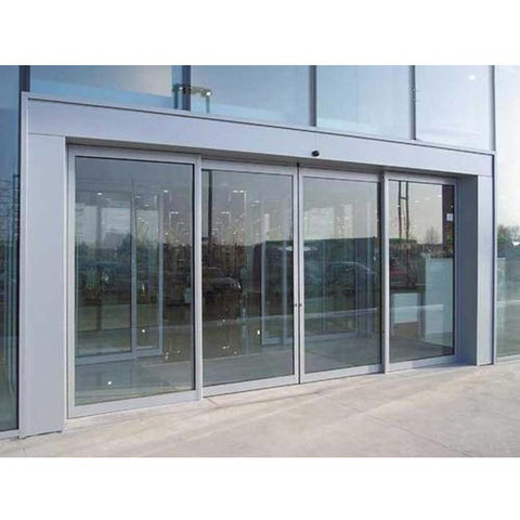 WDMA Commercial Automatic Sensor Aluminium Glass Sliding Front Door Telescopic Sliding Door