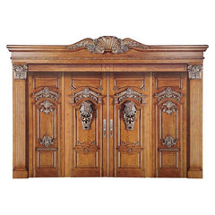 China WDMA Double Leaf Wooden Entry Main Door For Entrance
