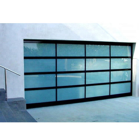 WDMA Flap Style 9x7 Folding Frosted Tempered Glass Garage Door Aluminium Sandwich Panel Price