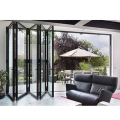 China WDMA Bi Fold Glass Panel Doors Interior 84x80