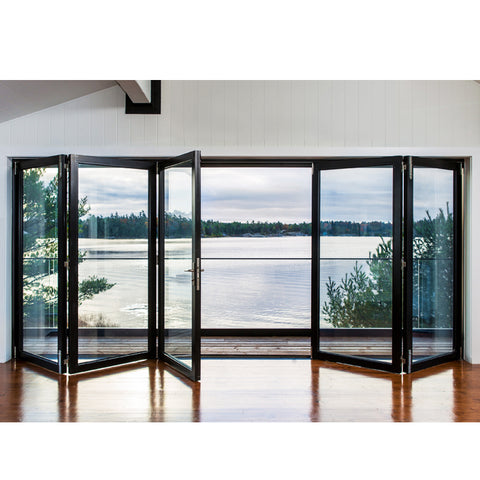 WDMA Large Opening Space Interior Alu Profiles Soundproof Glass Folding Door