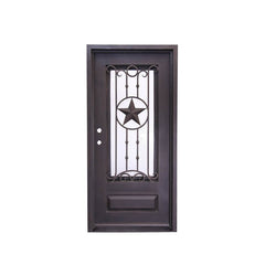 WDMA Laser Cut Antique Old Wrought Iron Front Single Door For Luxury Villa