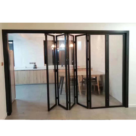 WDMA Latest Designs Front Exterior Folding Door China Bi Fold Balcony Sliding Glass Door Design