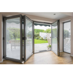 China WDMA Miami Dade Approved Best Sound Proof Big Folding Glass Doors Dp50 System