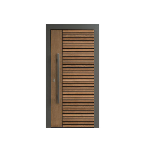 WDMA Residential Custom Mahogany Modern Double Leaf Entry Pivot Door