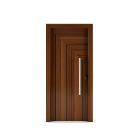 WDMA Ul Fire Rated Color Interior Security Mdf Wooden Single Door With Glass Window Frame And Groove Design Applicable To Hotel Room