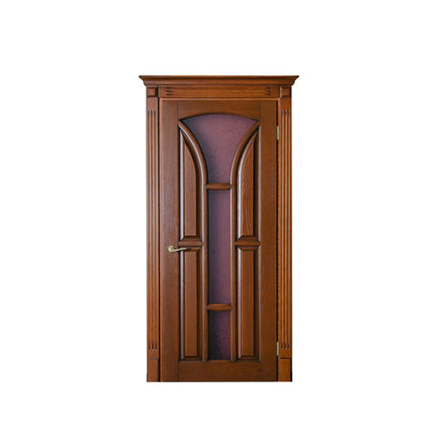 WDMA Waterproof Mdf Designed Wooden Entrance House Door With Opening Window In Exterior