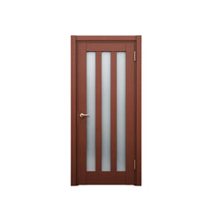 China WDMA Waterproof Mdf Designed Wooden Entrance House Door With Opening Window In Exterior