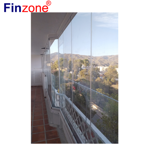wholesale frameless glass folding sliding balcony glazing door commercial using glass curtain export to Europe on China WDMA