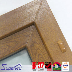 wood grain upvc sliding double glazing glass window and door on China WDMA