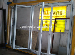 wooden color cheap interior folding doors for balcony with grill design MQ-227 on China WDMA
